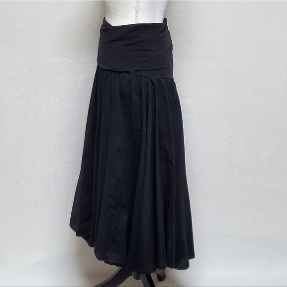 Vintage Y2K Bisou Bisou Michelle Bonbot Black Asymmetrical Patchwork Midi Skirt - Picture 9 of 16